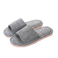 家居家用凉拖鞋塑胶底亚麻四季春夏秋冬季男女情侣室内棉麻布木地板防滑 臻依缘