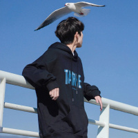 男士连帽卫衣宽松韩版潮牌潮流港风新款春季男装衣服外套臻依缘