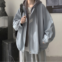 假两件夹克男潮牌ins痞帅连帽外套男春秋韩版潮流休闲上衣服宽松臻依缘