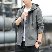 新款秋冬新款加绒加厚大码修身连帽男夹克韩版潮流薄款外套男臻依缘