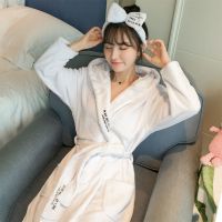 珊瑚绒睡衣女冬季情侣加厚男士法兰绒浴袍女珊瑚绒睡袍女秋冬长款臻依缘