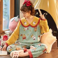 2021睡衣女士秋冬季长袖韩版棉清新学生春秋款套装大码家居服夏臻依缘