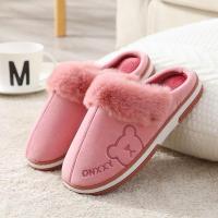 冬天男士棉拖鞋女家居用加厚绒软底防滑可爱情侣室内地板毛毛拖鞋臻依缘