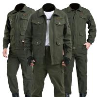 春秋耐磨工作服套装男棉布防烫电焊汽修工厂劳保服户外军绿工作服臻依缘