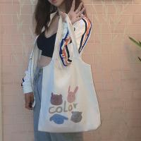 韩版ins帆布包女单肩文艺简约学生大容量小清新日系帆布袋 威珺