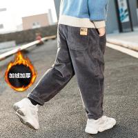 男童裤子2021新款加绒加厚灯芯绒中小童冬季休闲棉裤保暖条绒裤潮 臻依缘