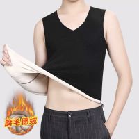 男士加绒保暖背心秋冬德绒无痕加厚坎肩双面磨毛打底内穿马甲臻依缘