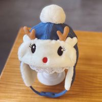 儿童雷锋帽秋冬保暖男童女童2-5岁小孩宝宝H耳帽加厚F风萌鹿角 臻依缘