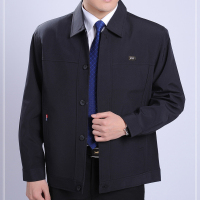 秋春秋装中老年人夹克衫休闲外套男士常规上衣中年男装夹克外衣服爸爸装 臻依缘