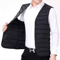 羽绒棉马甲男秋冬大码加厚暖保背心内穿爸爸装中老年棉服内胆马夹 臻依缘