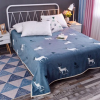 冬季加绒单件单双人毛毯珊瑚绒法莱绒床单绒毯双面绒铺床毯子盖毯 澜思呢