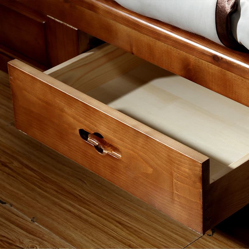 天惠子高箱 储物气动高架小抽屉床箱式 松木液压箱框(无床头床尾)图片