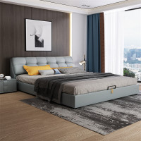 天惠子 床 皮床简约现代主卧床双人床1.8米1.5米北欧储物软包婚床真皮床