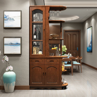 天惠子玄关柜 实木现代简约中式双面屏风隔断客厅酒柜玄关餐边柜