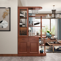 天惠子 玄关柜 中式实木进门鞋柜客厅隔断间厅柜门厅双面屏风酒柜一体