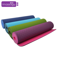 爱玛莎Imassage初学者瑜伽垫环保无味TPE瑜伽垫加长加宽加厚183*61防滑健身垫单色6mm