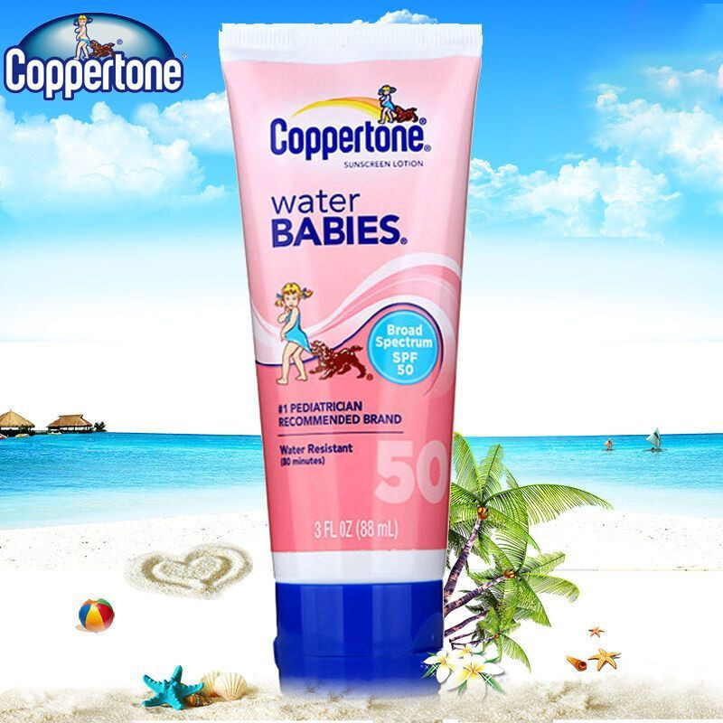 Coppertone美国水宝宝水嫩温和防晒乳霜88ml 防紫外线面部全身SPF50
