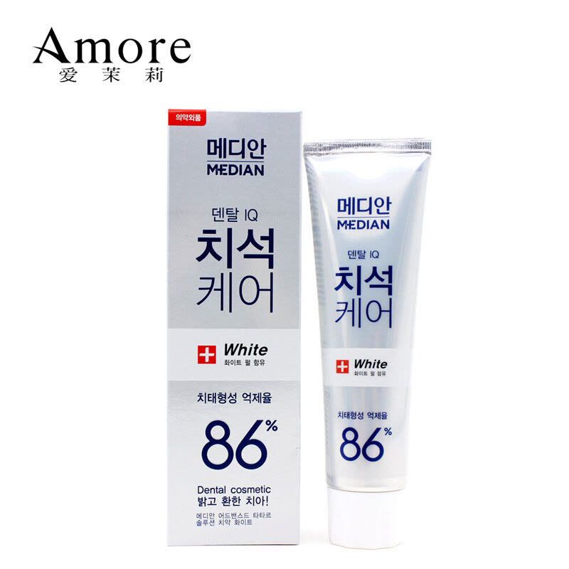 Amore 爱茉莉麦迪安86%白色含镁牙膏120g 清新口气 韩国进口图片