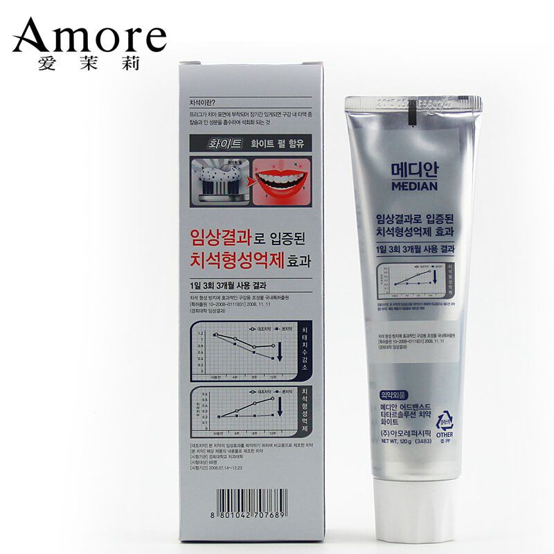Amore 爱茉莉麦迪安86%白色含镁牙膏120g 清新口气 韩国进口
