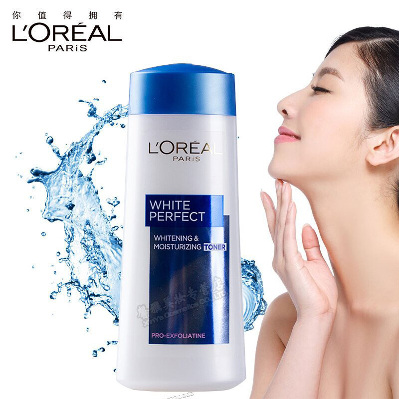 LOREAL 欧莱雅 完美雪颜三重美白保湿女士爽肤水200ml 深层补水保湿控油柔肤化妆水 清爽滋润淡斑祛黑色素