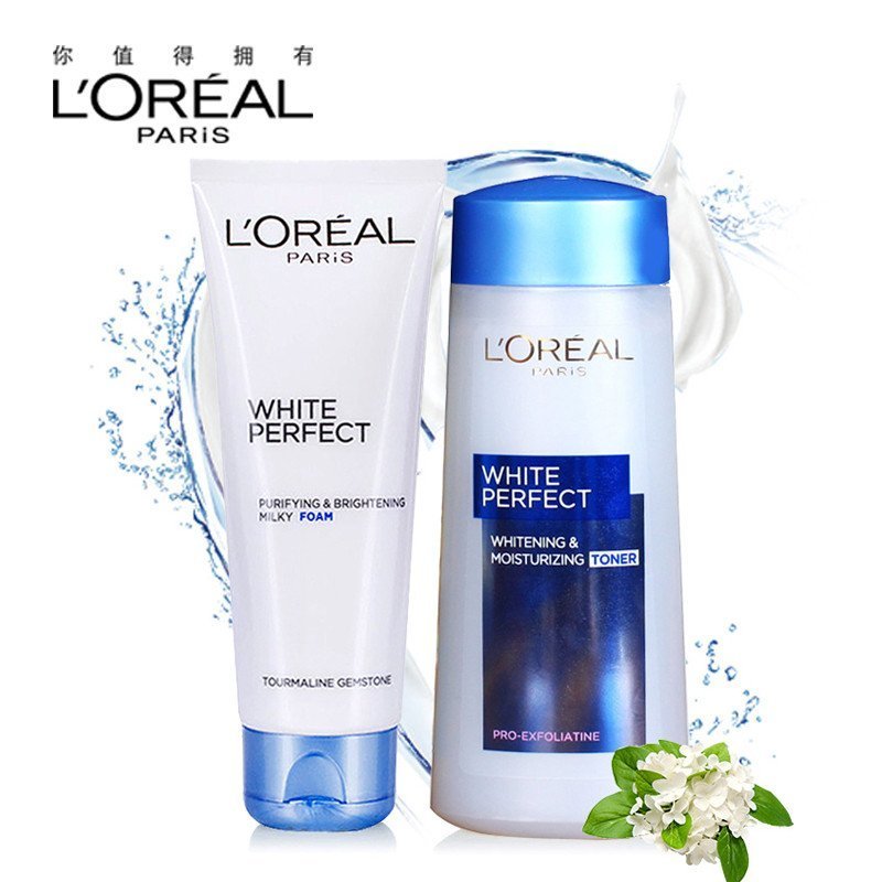 欧莱雅(LOREAL) 雪颜白皙女士护肤系列 两件组合套装 洗面奶100ML+爽肤水200ML 保湿补水 滋润营养