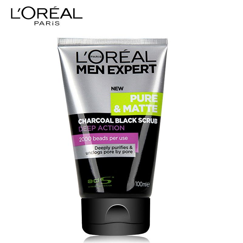 欧莱雅(LOREAL) 男士炭黑去油微粒洗面乳/洗面奶100ml 深层清洁 油性肤质适用图片