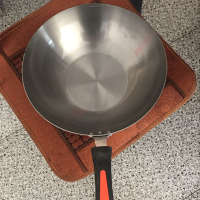 电磁炉煤气炉通用熟铁锅炒锅圆底无涂层加厚锅具炒菜锅-直径30