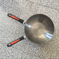 电磁炉煤气炉通用熟铁锅炒锅圆底无涂层加厚锅具炒菜锅-直径30