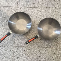 电磁炉煤气炉通用熟铁锅炒锅圆底无涂层加厚锅具炒菜锅-直径30