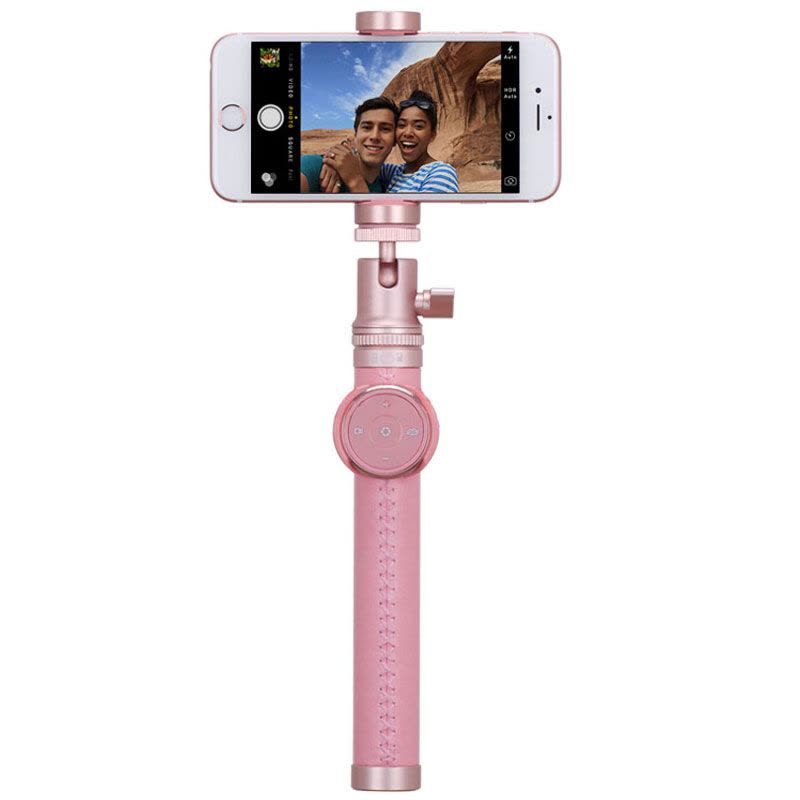 摩米士(MOMAX) 蓝牙自拍杆 旅游自拍神器 一体式折叠自拍杆苹果三星安卓手机Selfie Pro 90CM粉色图片
