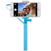 摩米士(MOMAX) 蓝牙自拍杆 旅游自拍神器 一体式折叠自拍杆苹果三星安卓手机 Selfie Mini蓝色