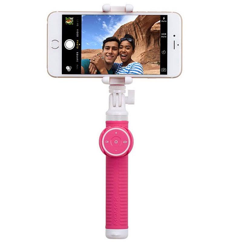 摩米士(MOMAX) 蓝牙自拍杆 旅游自拍神器 一体式折叠自拍杆苹果三星安卓手机Selfie Hero 70CM粉色图片