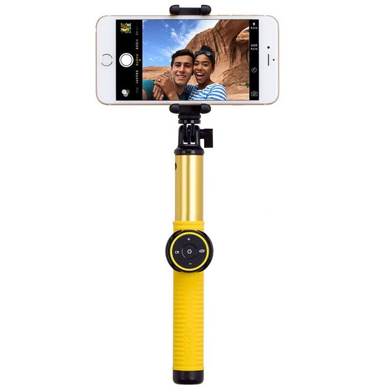 摩米士(MOMAX) 蓝牙自拍杆 旅游自拍神器 一体式折叠自拍杆苹果三星安卓手机Selfie Hero 100CM金色图片