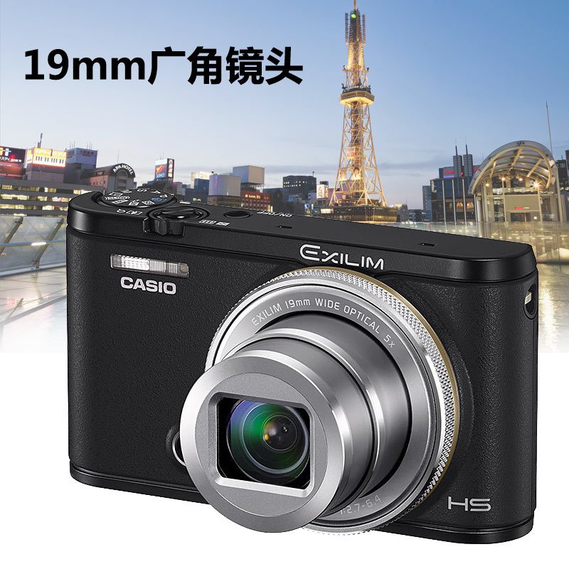 卡西欧(CASIO) EX-ZR5100自拍神器美颜数码相机蓝牙WiFi 黑色