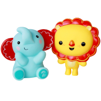 费雪洗澡玩具戏水玩偶捏捏玩具狮子大象吐水玩具宝宝洗澡玩具