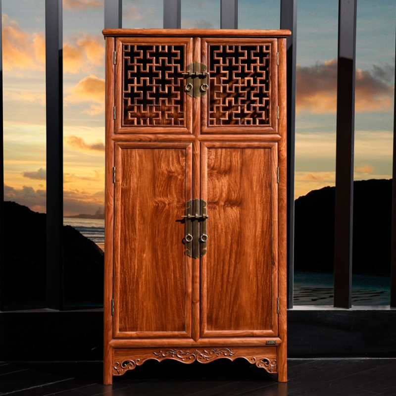 龙森家具新中式红木角柜实木酒柜刺猬紫檀现代餐边柜茶水柜碗碟柜家具