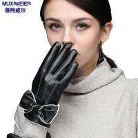 慕熙威尔手套女韩版秋冬季加绒保暖触屏骑车开车摩托车全指手套