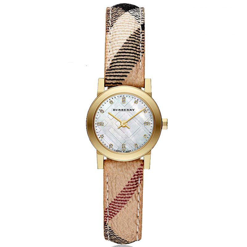 巴宝莉burberry手表条纹皮带圆盘女士石英手表bu9212等1499075941892