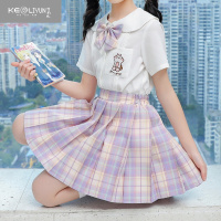 可莉允jk制服套装女孩短裙女大童儿童夏装女童学院风裙子小学生夏季