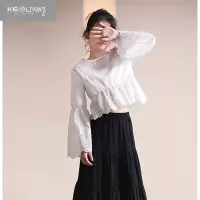 可莉允女童半身裙2023儿童镂空洋气下半身裙中大童黑色百搭长裙