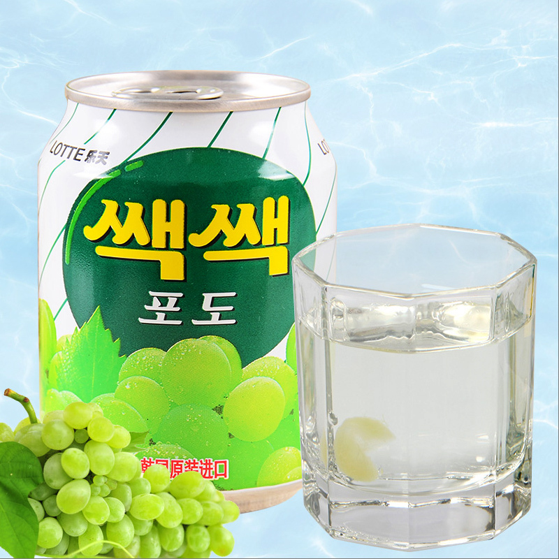 乐天(LOTTE) 葡萄汁238ml×12罐韩国进口 果味饮料果汁饮料听装
