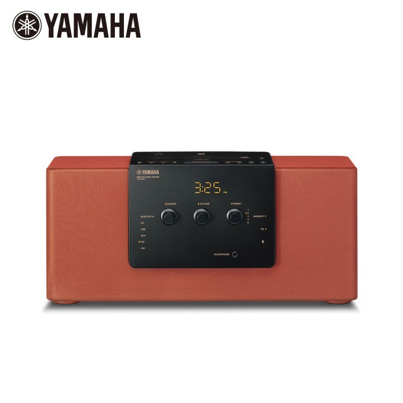 Yamaha/雅马哈 TSX-B141 蓝牙 NFC 时钟 FM CD播放 桌面音响砖红色