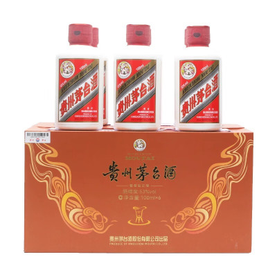 茅台(MOUTAI)53%vol 100ml*6 贵州茅台酒(i茅台)礼盒套装