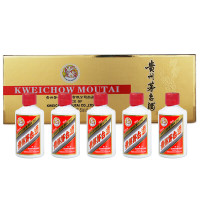 茅台(MOUTAI)飞天 金色条盒装 酱香型白酒 53度 50ml*5瓶