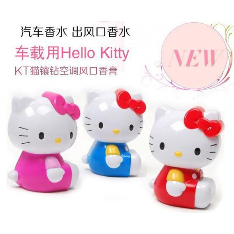 金免贝贝jintubeibHELLOKITTY汽车香水 KT凯蒂猫卡通汽车出风口香水 车载固体香膏