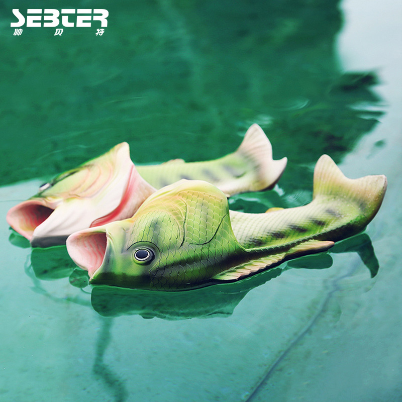 金免贝贝jintubeib个性创意度假海滩鱼型情侣礼品鞋亲子个性家居拖鞋