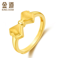 金道 黄金戒指蝴蝶结活口足金戒指女款少女可爱风3.51克
