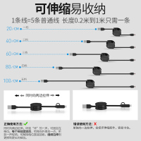 卡斐乐cafele 数据线 苹果手机/平板 可伸缩快充线 单头 iPhone6s/8/7/X通用8PIN 荧光粉色1米