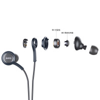 海外购 三星（SAMSUNG）AKG调音版 S8 plus+原装耳机重低音入耳式有线耳机线控 黑色