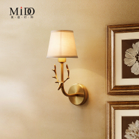 洋子（YangZi）美度新款全铜美式鹿头壁灯客厅卧室床头壁灯镜前灯单头鹿角壁灯